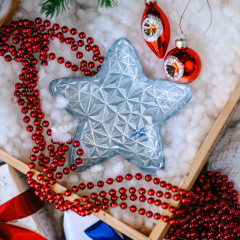 Блюдо "Звезда" 15 см, цвет серебро