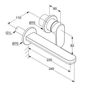 Смеситель для раковины Kludi Louva 242450575, хром