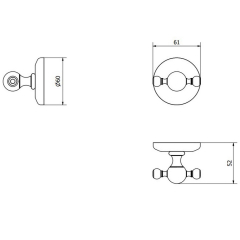 Крючок двойной для полотенца iB Rubinetti Hermes HR009CC