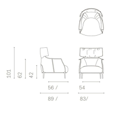 Кресло Poltrona Frau Archibald King, Ardesia