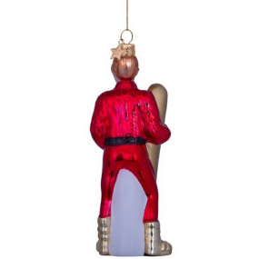 Елочная игрушка "Лыжник" 12,5 см, красный