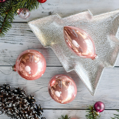 Елочный шар 8 см, в ассортименте, цвет пудра