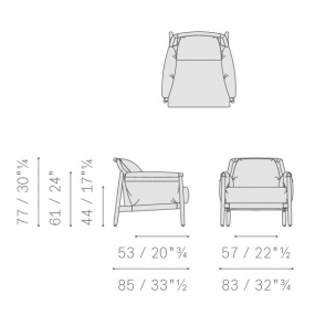 Кресло Poltrona Frau TIMES LOUNGE
