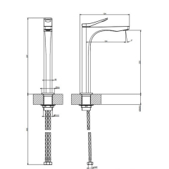 Смеситель для раковины Gessi Rilievo 59004.030, медь PVD