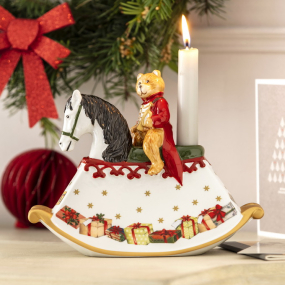 Подсвечник "Мишка на лошадке-качалке" 17 см