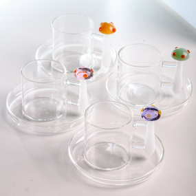 Чашка для эспрессо с блюдцем "Фиолетовый гриб" Alice 100 мл