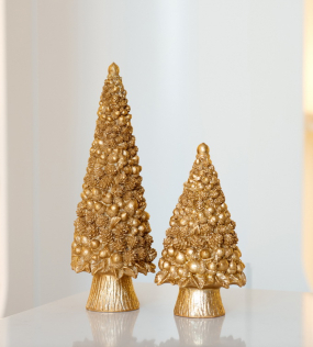 Фигурка "Золотая ель с шишками" 22,5 см