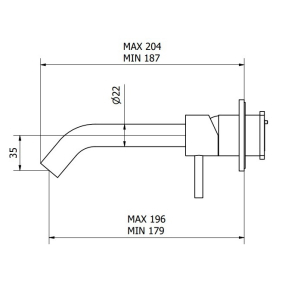 Внешняя часть iB Rubinetti M316 M3406WB смесителя для раковины, матовая теплая бронза