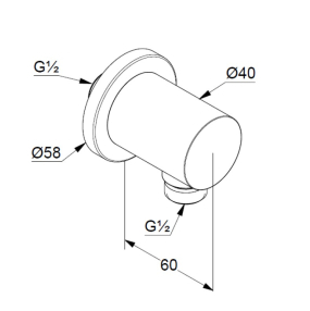 Вывод для душа Kludi Nova Fonte Puristic 2054339-15, черный матовый