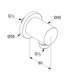 Вывод для душа Kludi Nova Fonte Puristic 2054339-15, черный матовый