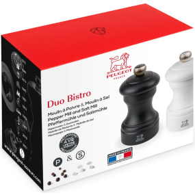 Набор мельниц для соли и перца Bistro 10 см, черно-белый матовый