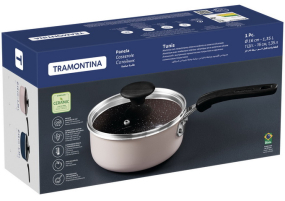 Ковш Tramontina Tunis 16 см, с крышкой, розовый