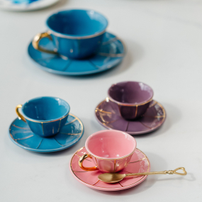 Чашка для эспрессо с блюдцем Vintage 50 мл, голубая