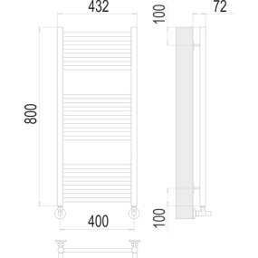 Полотенцесушитель Terminus Аврора 80х43, водяной, хром