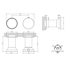 Внешняя часть Gessi Origini 66136.149 смесителя термостатического, никель матовый