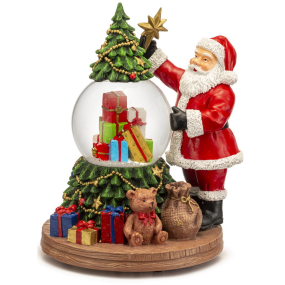 Фигурка музыкальная "Снежный шар: Санта и ель" 21 см