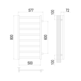 Полотенцесушитель Terminus Аврора 80х58, водяной, золото матовое