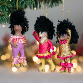 Новогодняя игрушка "Диско-мышь" 12,5 см, фиолетовая с бисером