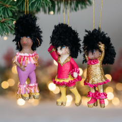 Новогодняя игрушка "Диско-мышь" 12,5 см, фиолетовая с бисером