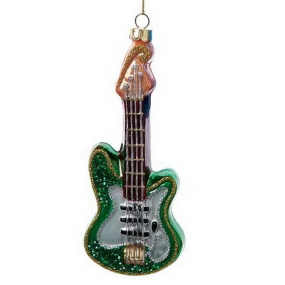 Новогодняя игрушка "Бас-гитара зеленая" 14,6 см
