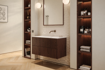 Раковина Holbi Sirius 57 SR 57х35, из Soft Rock, белая матовая, с клапаном