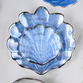 Блюдо "Раковина" 21 см, голубое