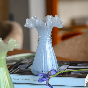 Ваза Glass Design Ibiscus 19 см, голубая