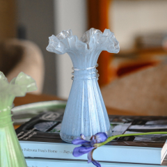 Ваза Glass Design Ibiscus 19 см, голубая