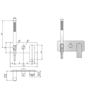 Внешняя часть iB Rubinetti Rubacuori ERU314CC смесителя для душа, хром