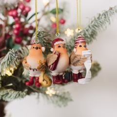 Елочная игрушка "Снегирь со списком" 11 см