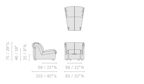 Модульное кресло Poltrona Frau Parka, крайний левый модуль