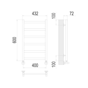 Полотенцесушитель Terminus Аврора 60х40, водяной, хром