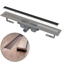 Комплект трапа Alcadrain APZ15S Marble, 75 см, стальной, под плитку или камень