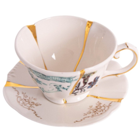 Чашка чайная с блюдцем Kintsugi, декор 3