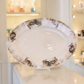 Блюдо овальное "Зайцы" 39,3х29 см