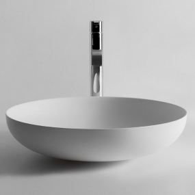 Раковина Antonio Lupi Verso, 50х50, из Flumood, с клапаном, белый матовый