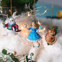 Елочная игрушка "Белый кролик" 10 см