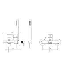 Смеситель для душа iB Rubinetti WhyNot WN250CC, комплект, хром