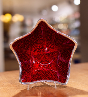 Чаша декоративная "Звезда" 17х6 см, красная