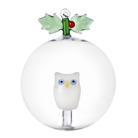 Елочный шар "Сова и остролист" Woodland Tales 8 см