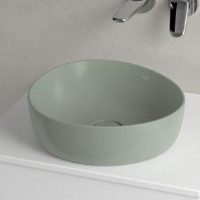 Раковина накладная Villeroy & Boch Antao 40х40, CeramicPlus, 4A7240R8, из TitanCeram, Morning Green