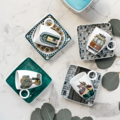 Набор чашек для эспрессо с блюдцами Alma do porto 72 мл, 8 предметов