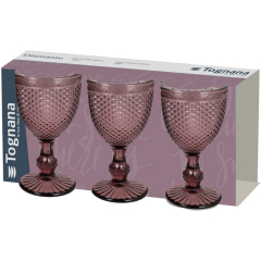 Набор бокалов Glass Diamante 280 мл, 3 шт, розовый