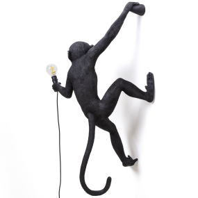Лампа настенная Seletti Monkey Lamp Hanging 65 см, черная, версия 2