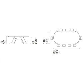 Стол Calligaris Apian 250х110 CS4132-FE250, Bronze