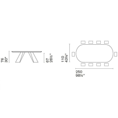 Стол Calligaris Apian 250х110 CS4132-FE250, Bronze
