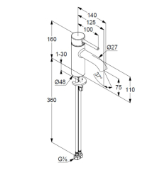 Смеситель для раковины Kludi Bozz 38272N076, золото