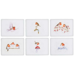 Набор подставок под тарелку Wrendale Designs Christmas "Festive Friends" 30,5х23 см, 6 шт