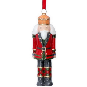 Елочная игрушка "Щелкунчик в красном сюртуке" 10 см