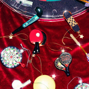 Елочная игрушка "Пинг-понг ракетки" 9 см